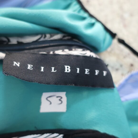 Womens Neil Bieff Black, Gray Floral Maxi Dress S - Picture 8 of 8